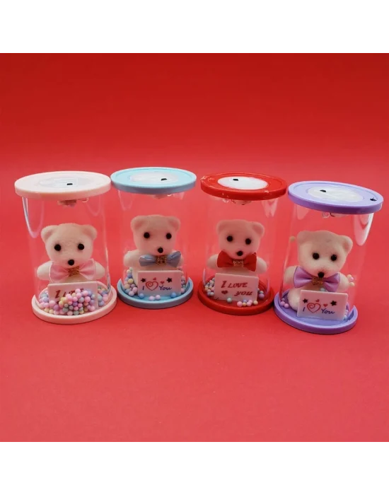 Işıklı Cam Fanus İçinde Ayıcık