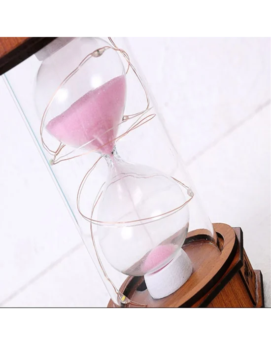 Işikli Dekoratif Ahşap Kum Saati