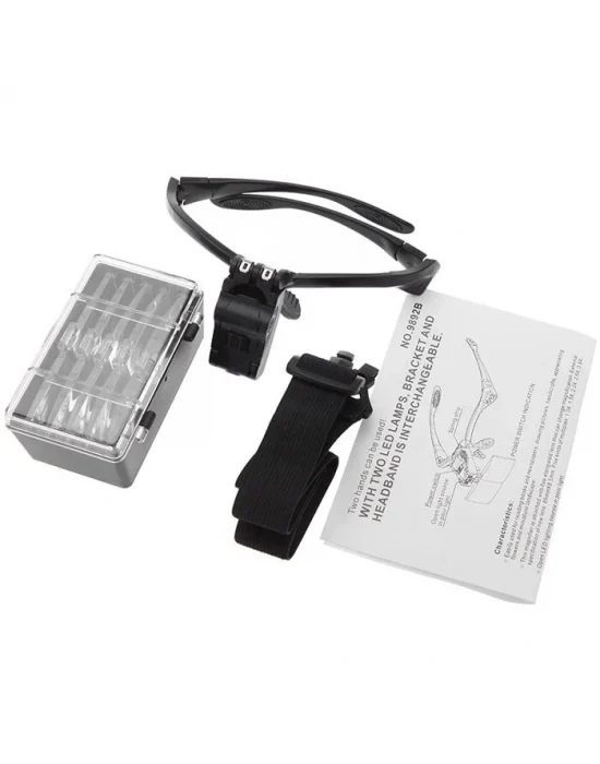 Işıklı Gözlük Büyüteç  5 Farklı Lens 9892b