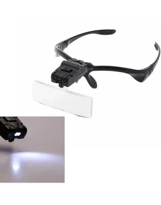 Işıklı Gözlük Büyüteç  5 Farklı Lens 9892b