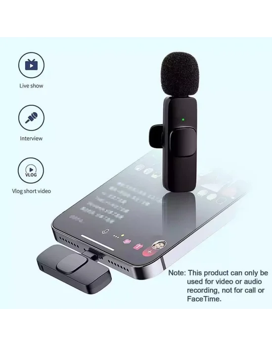 K9 2’li Type-c Kablosuz Yaka Mikrofonu