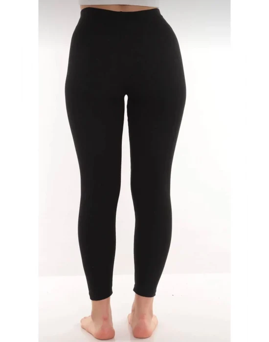 Kadın Siyah Termal Tayt İçi Şardonlu