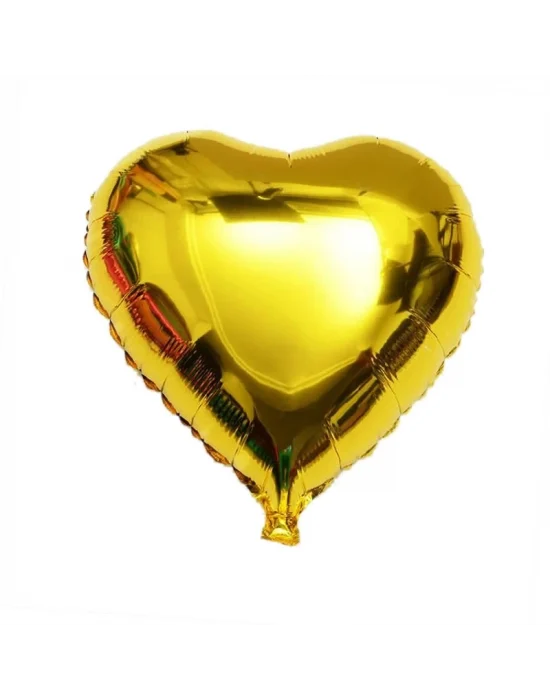 Kalp Balon Folyo Sarı 60 Cm 24 İnç