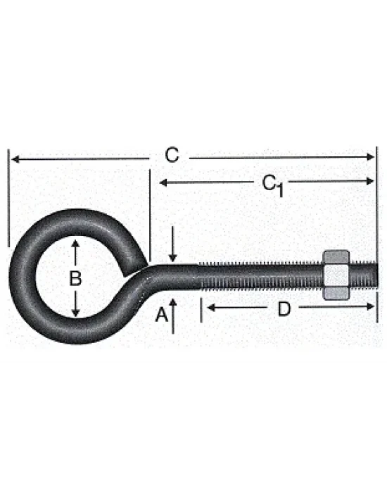 Kapalı Metrik Kanca M4 - 100 Adet