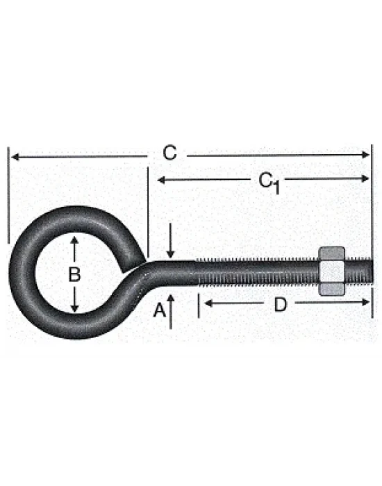 Kapalı Metrik Kanca M5 / 21x100 - 100 Adet