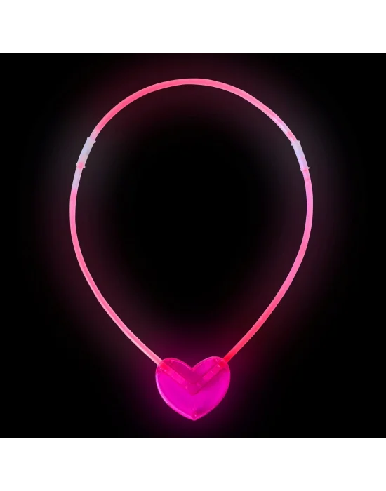 Karanlıkta Yanan Glow Kalp Şekilli Kolye 6 Renk 6 Adet