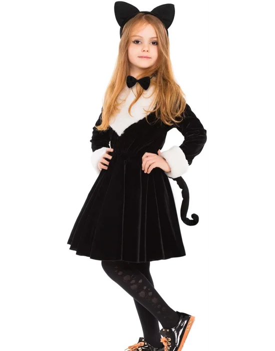 Kedi Kostüm Taç Kuyruk Papyon Seti 1 Adet