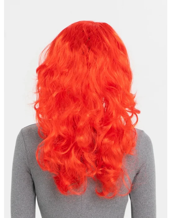 Kırmızı Renk Uzun Dalgalı Parti Peruğu