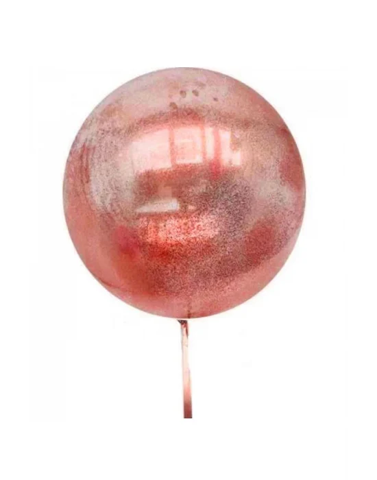 Kırmızı Simli Yuvarlak Şeffaf Balon 24 İnç