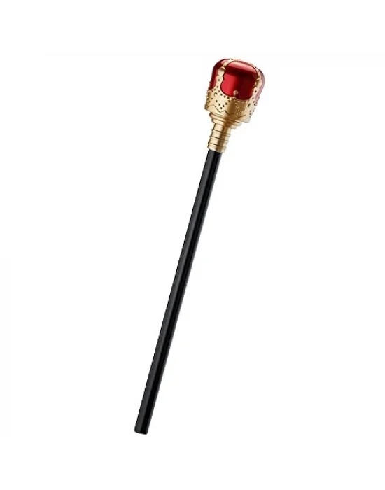 Kırmızı Topuzlu Kral Asası Kraliyet Asası 40 Cm