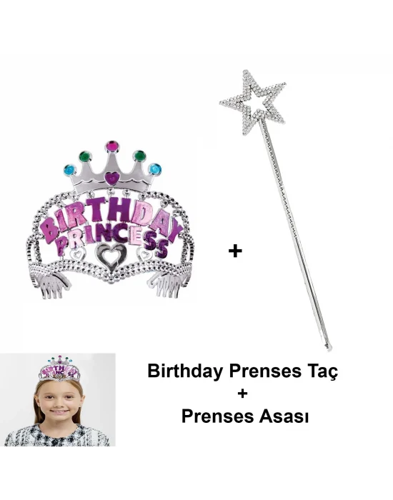 Kız Çocuk Doğum Günü Prenses Seti – Taç Ve Sihirli Asa