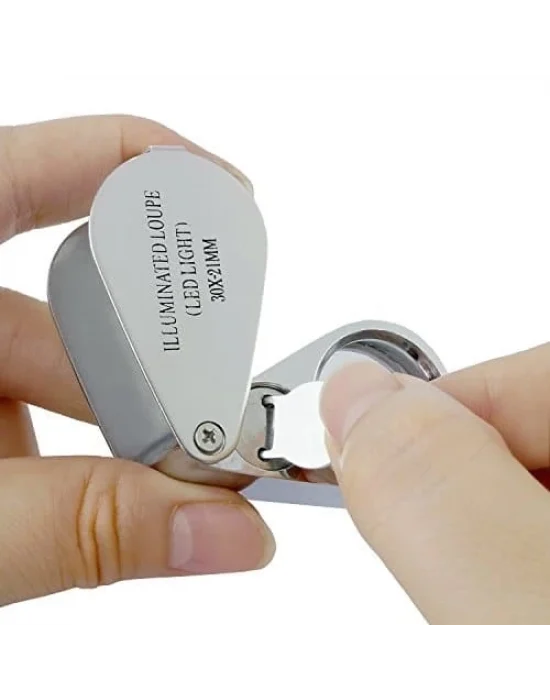 Kontrol, Için Özel Kutulu Metal Işıklı Lup 30x21