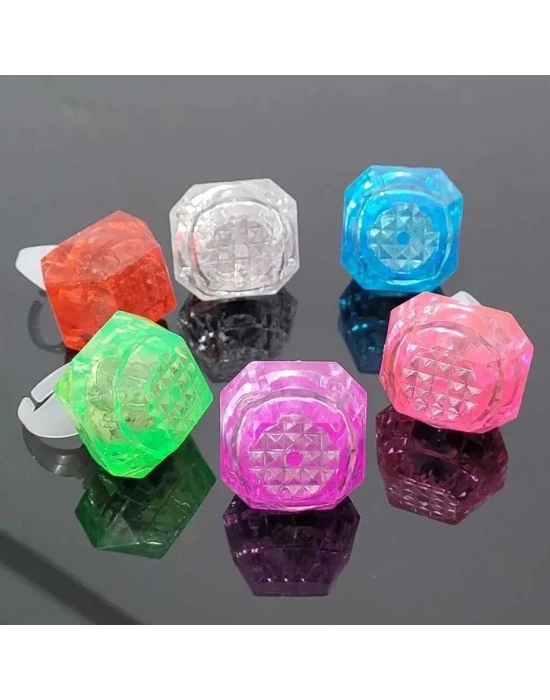 Kristal Tasarımlı Led Glow Işıklı 3 Modlu Kırmızı Yüzük 3.5 X 5 Cm