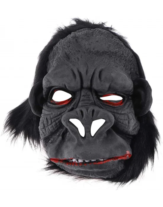 Lateks Goril Maskesi Maymun Maskesi Et Maskesi Orangutan Siyah Saçlı 1 No