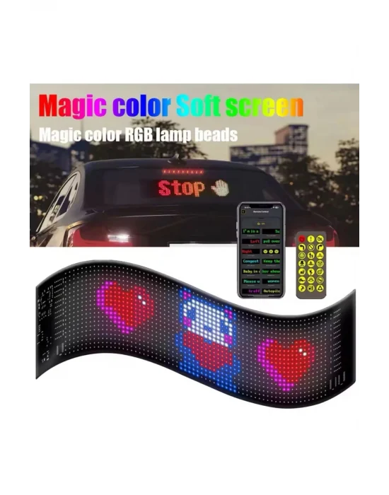 Led Panel Cama Yapışan Telefon Kontrollü Led Ekran Panel 16*64 Led Sayısı