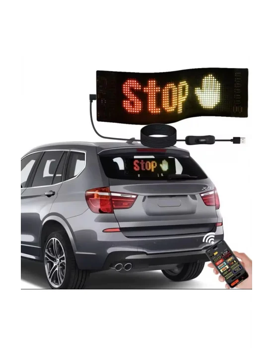 Led Panel Cama Yapışan Telefon Kontrollü Led Ekran Panel 16*64 Led Sayısı