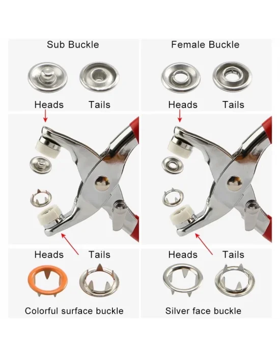 Metal Çıtçıtlı Düğme Pensesi Ve Düğmesi (25 Set)