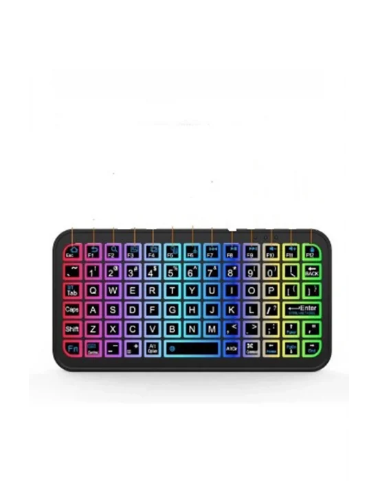Mini Klavye Smarttv Işıklı Bluetooth Kablosuz Televizyon Ps3 Dizüstü Tabletler Ve Telefonlar İçin
