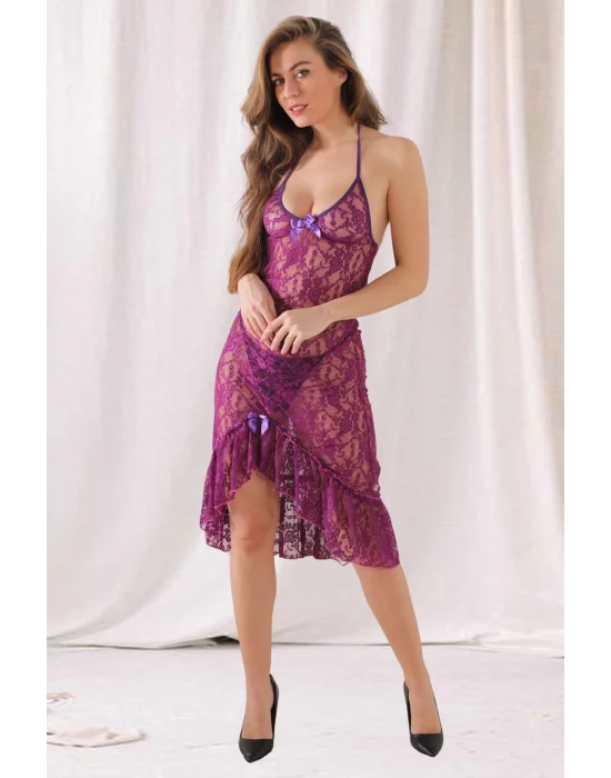 Mor Dantel Gecelik - 633