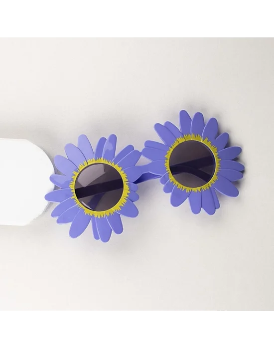 Mor Renk Papatya Şekilli Parti Gözlüğü 18x10 Cm