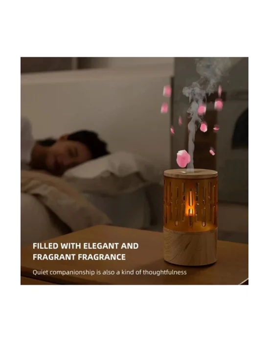 Mum Işığı Görünümlü Taşınabilir 125ml Kapasiteli Işıklı Aroma Yayıcı Hava Nemlendirici