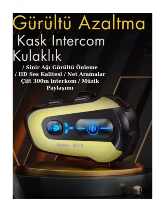 N3x Rgb Işıklı Intercom 3 Kişi Bağlantılı 1000mah Motosiklet Bluetooth Kulaklık Seti