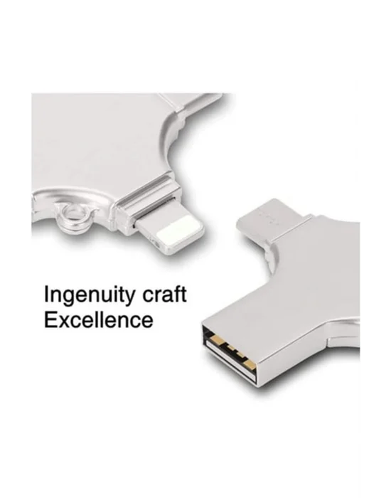 Otg 4in1 Cep Telefonu Çok Fonksiyonlu Usb Flash Bellek 64 Gb Type-c, Micro Sd Ve Kart Okuyucu