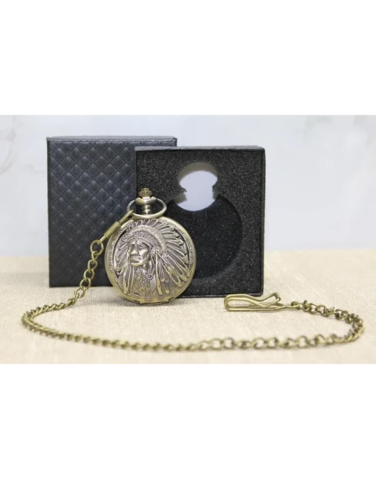 Özel Kutulu Kızılderili Köstekli Saat Alk4683