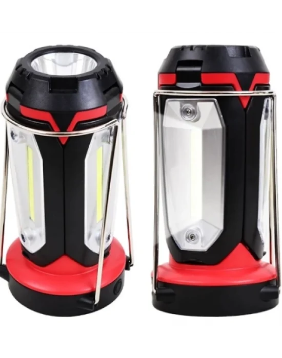 P-8801 Şarjlı Katlanabilir 3xcob Led+ 3w Led Çok Fonksiyonlu Kamp Feneri