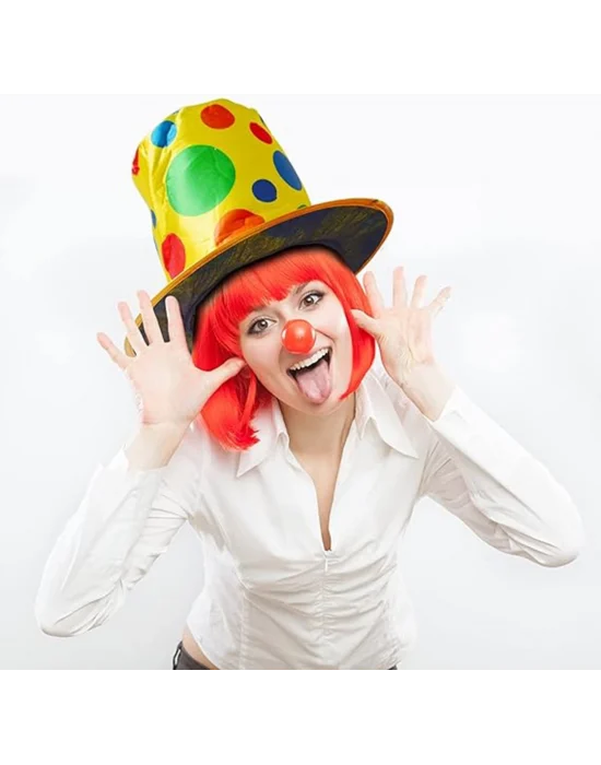 Palyaço Şapkası Rengarenk Puantiyeli 19 Cm