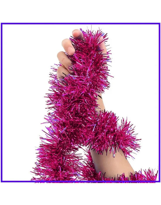 Parti İçin Sim Süs 2 Metre Uzunluk 8 Cm Genişlik Fuşya Renk İthal