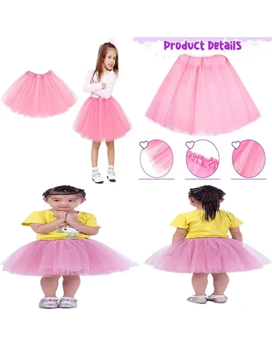 Pembe Renk Tütü Etek Bale Eteği Gösteri Eteği Çocuk Bebek Boy