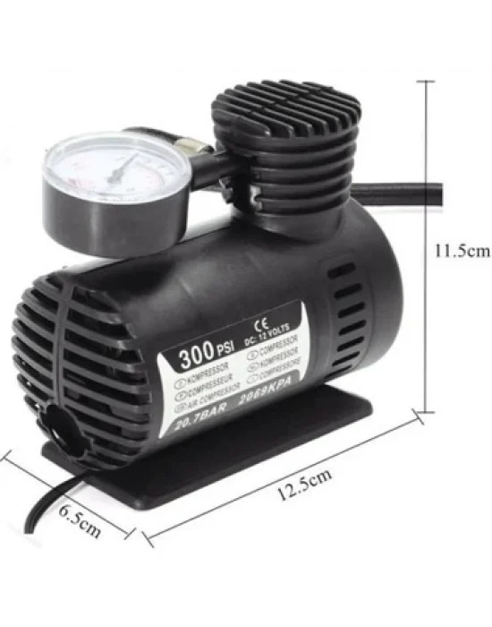 Plastik Gövdeli Siyah Mini Hava Kompresörü