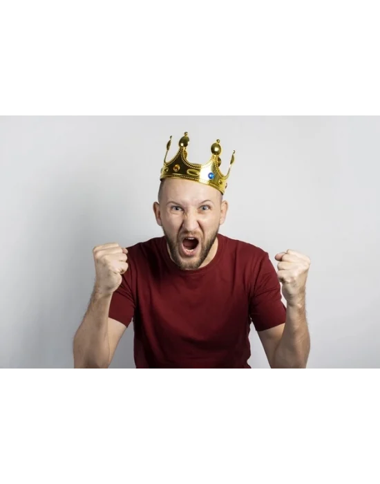 Plastik Kral Tacı Altın Renk Yetişkin Boy 55 Cm