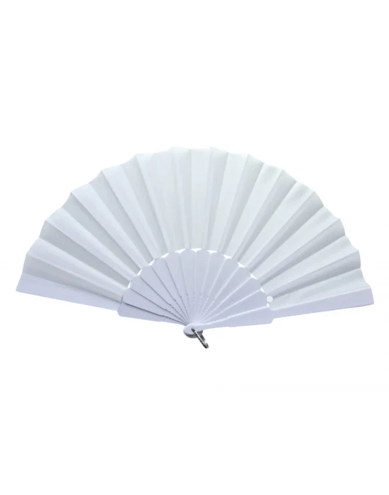Plastik Düz Kumaş Yelpaze 12li Beyaz