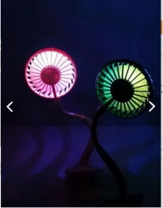 Portatif Işıklı Mini Klipsli Fan