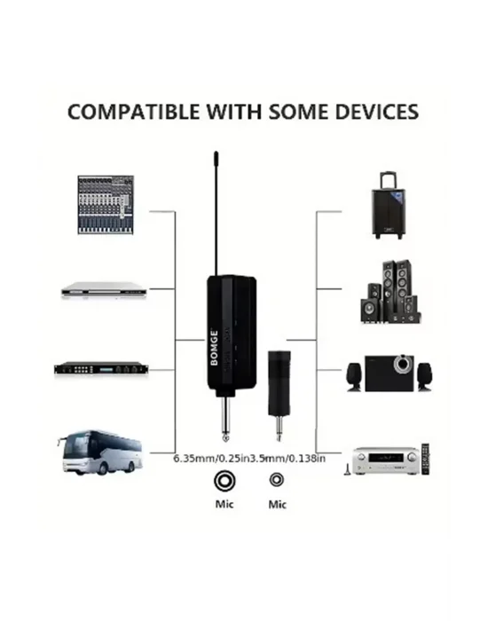 Profesyonel Çiftli Kablosuz Mikrofon Seti Karaoke Şarj Edilebilir 50 Metre Mesafe