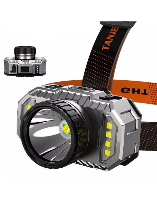 Ps-010 800 Lümen Şarj Göstergeli Cob Led Usbli Şarjlı Kafa Lambası