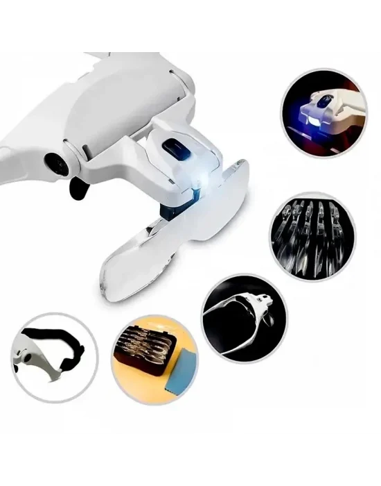 Şarjlı Gözlük Büyüteç Çalışma Büyüteci 5 Lensli 9892b2c