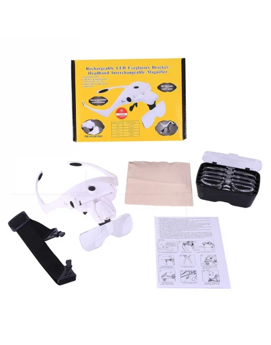 Şarjlı Gözlük Büyüteç Çalışma Büyüteci 5 Lensli 9892b2c