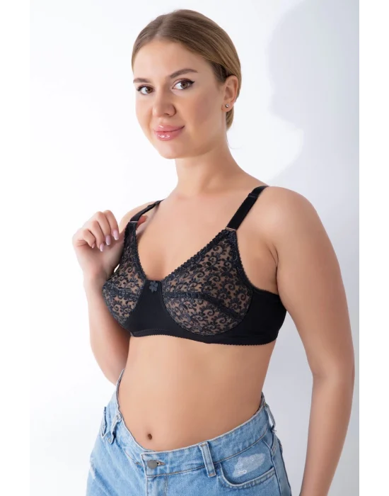 Siyah Dantelli Toparlayıcı Sütyen - 506