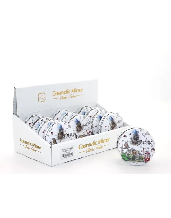 Taşlı İstanbul Tasarımı El Aynası Kalın Alk2489