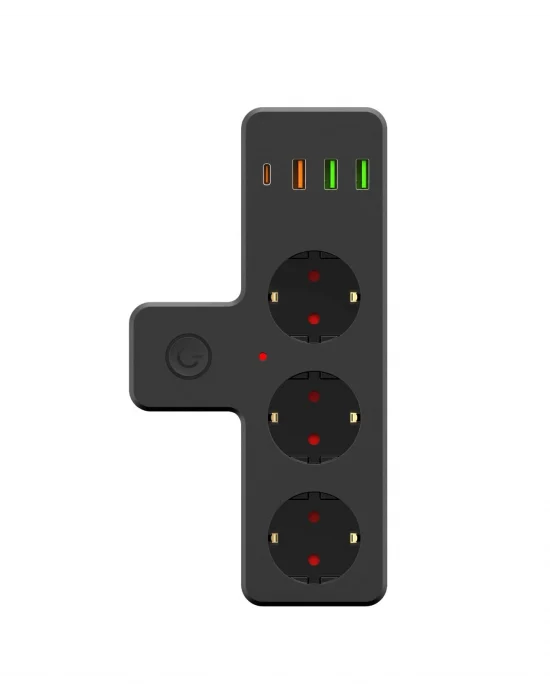 Ftr-12 Termal Akım Korumalı Isıya Dayanıklı 3’lü Priz 3x Usb 1x Type-c