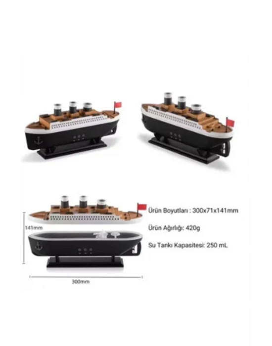 Titanic Gemi Hava Nemlendirici Işıklı Fonksiyonlu Buhar Makinesi Kumandalı