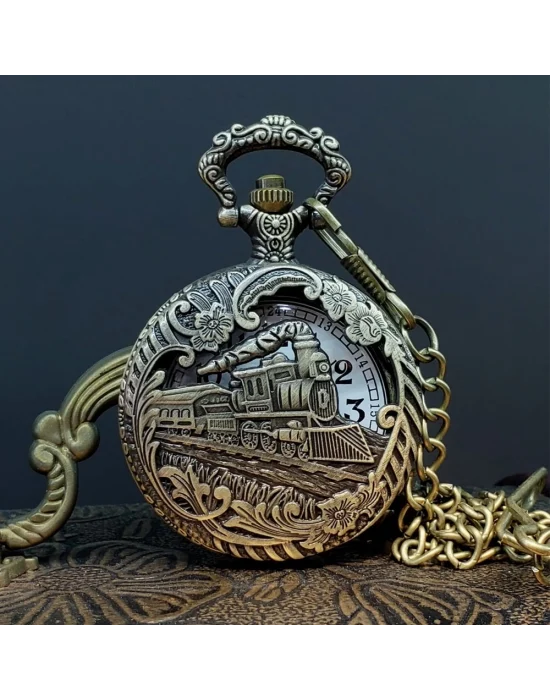 Tren Tasarımlı Köstekli Saat