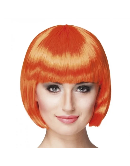 Turuncu Renk Parti Peruğu Küt Saç