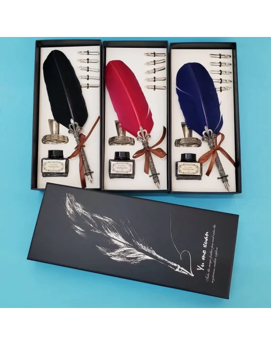 Tüylü Masaüstü Divit Kalem Seti