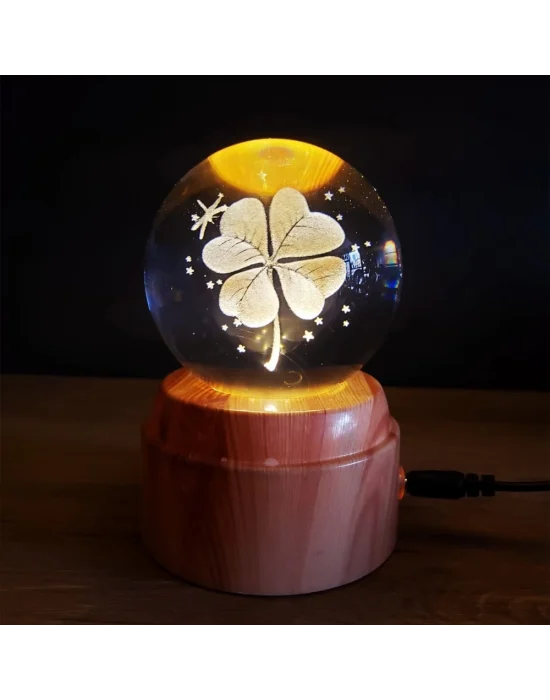 Usb&039li Yonca Tasarımlı Dönen Cam Küre