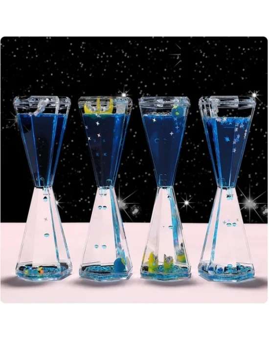 Uzay Temalı Dökülen Yağ Kum Saati