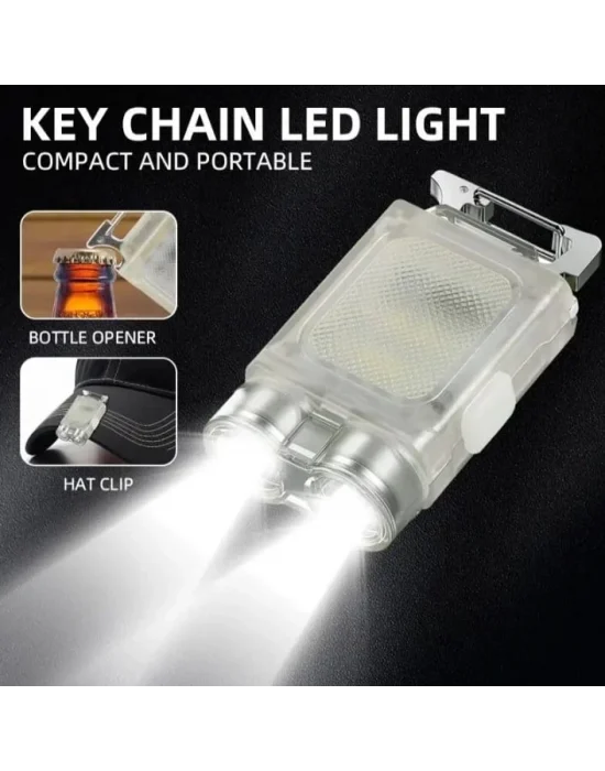 V15 Edc El Feneri 1200lm Anahtarlık Işık Tip-c Şarj Edilebilir Taşınabilir Mini Torch Mıknatıs Klips Ile Kamp Cep Fener